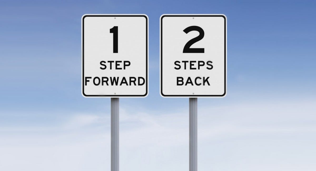 5 steps forward 2 steps backwards by James Reynolds Medium