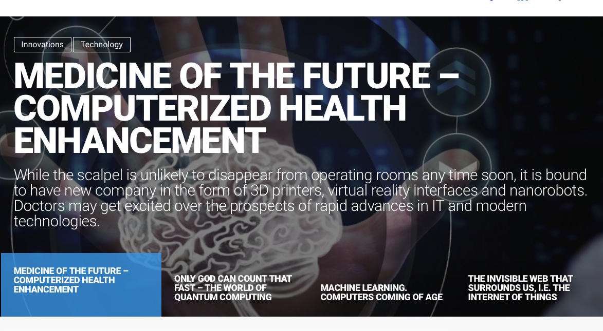 Medicine of the future — computerized health enhancement