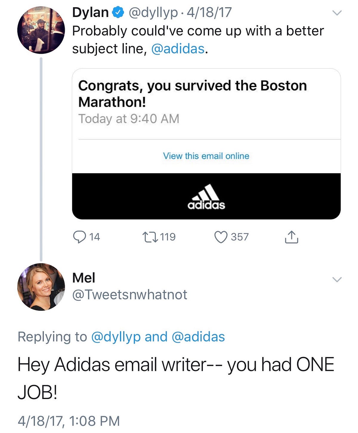 Adidas' Boston Marathon Congratulatory 