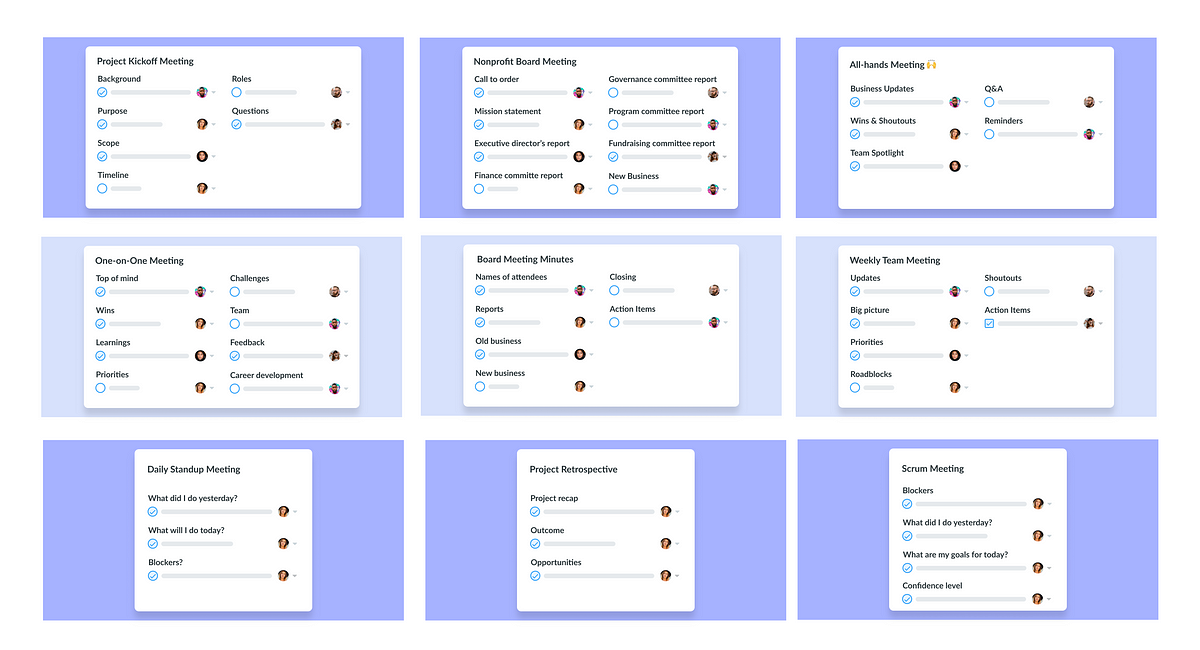 10 Meeting Agenda Templates for Highly Productive Meetings | Fellow.app