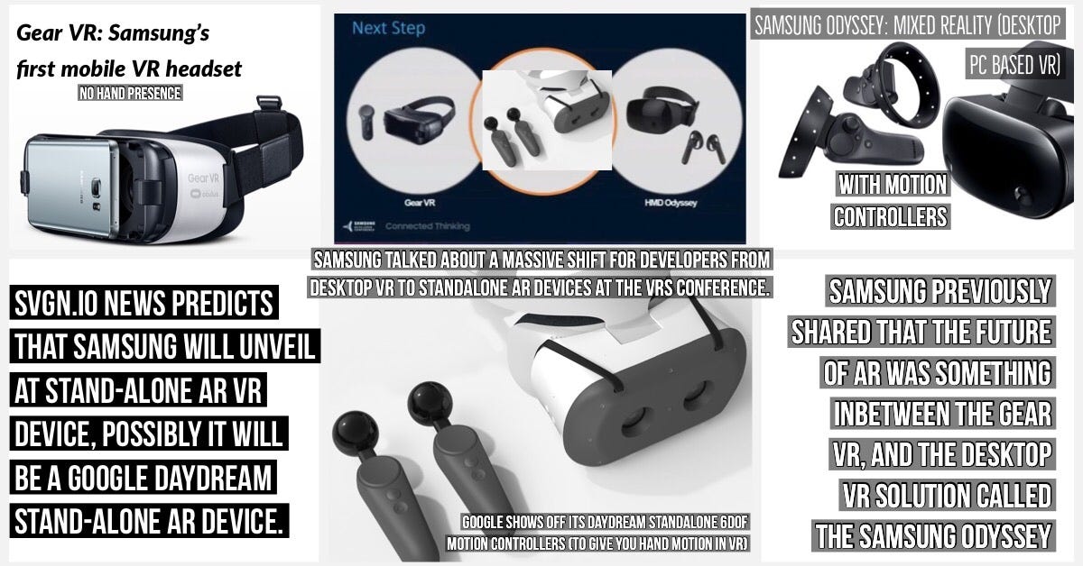 Samsung to unveil a new AR headset at SDC 2018 (SVGN.io News predicts). It  will probably be the new AR VR (AR+VR=XR) Daydream headset with the  intended focus being on AR Augmented