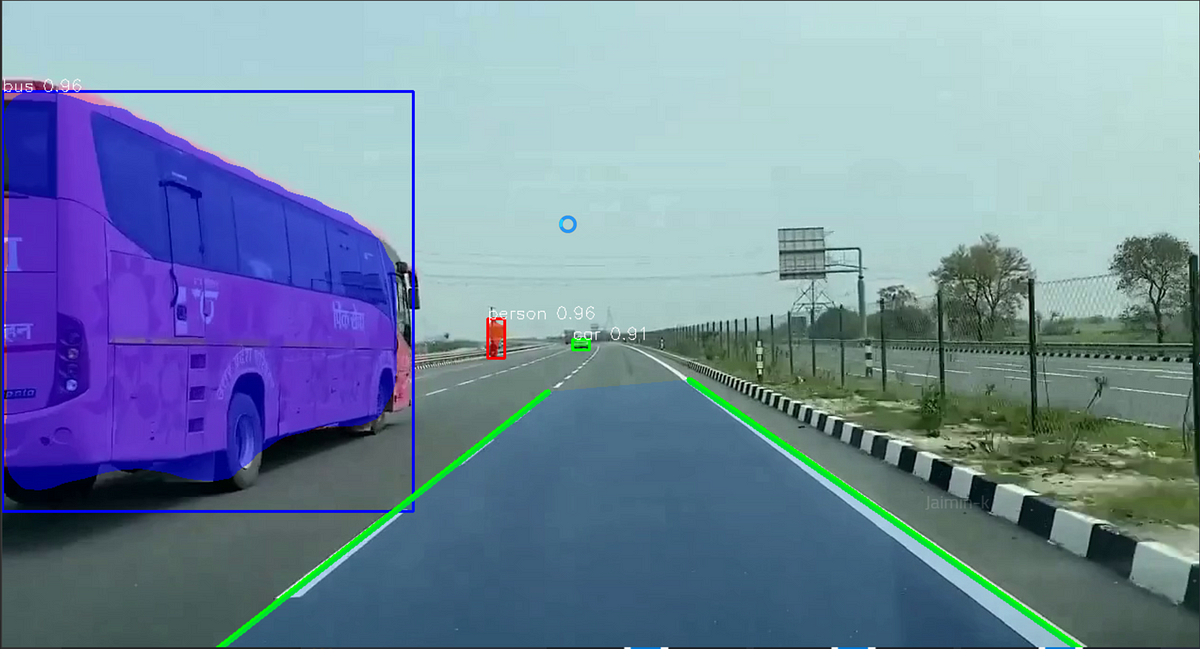 Instance segmentation of objects with lane detection on road.  by Jaimin-k  Medium