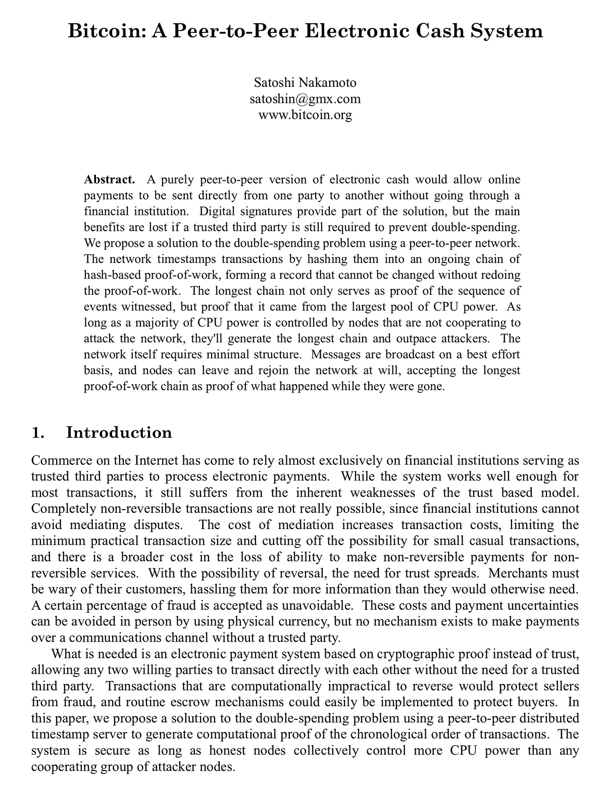 A Primer on “Bitcoin: A Peer-to-Peer Electronic Cash System” by Satoshi  Nakamoto | by Prateek Goorha | Coinmonks | Medium