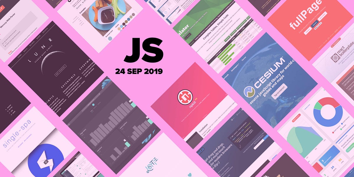 33+26 most popular GitHub JS repositories in August and September 2019