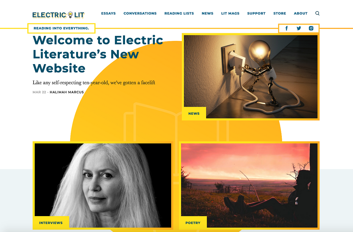 Electric Literature Has a Brand New site by Halimah Marcus Electric Literature Medium