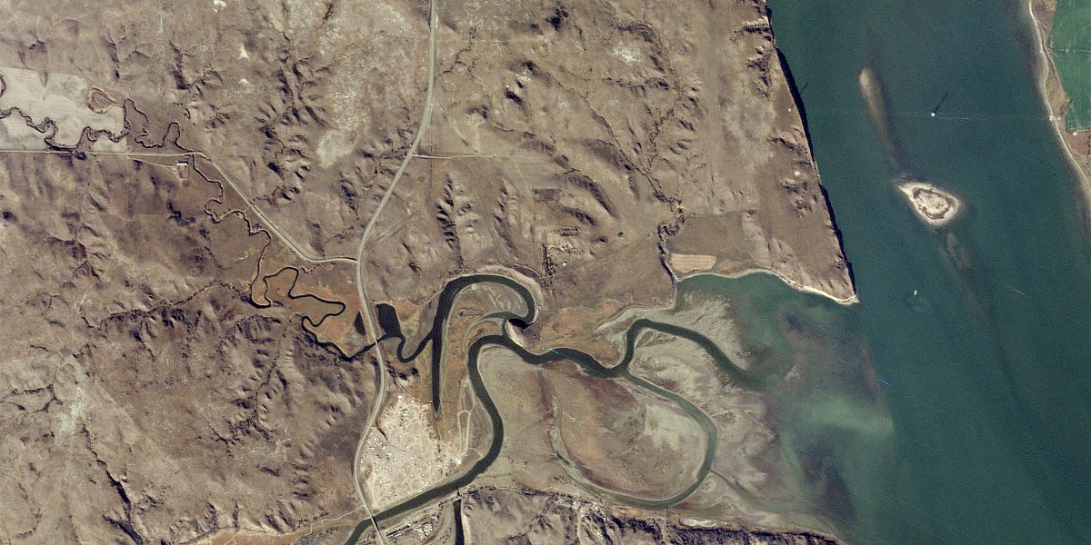 Satellite view of the DAPL construction