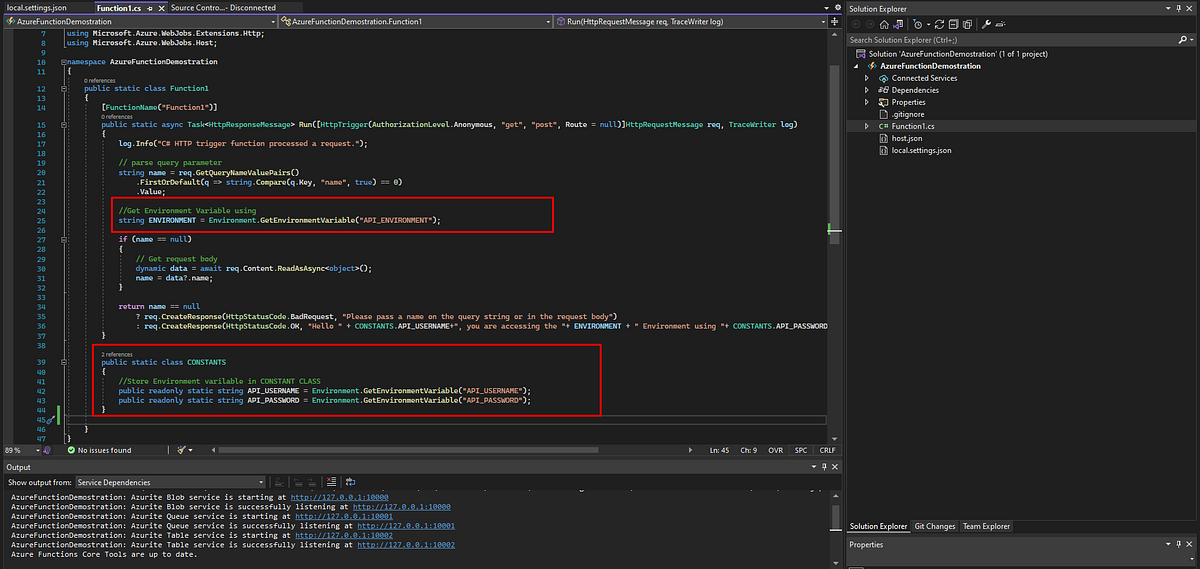 Use Of Environment Variable Inside Azure Function In C By Amit