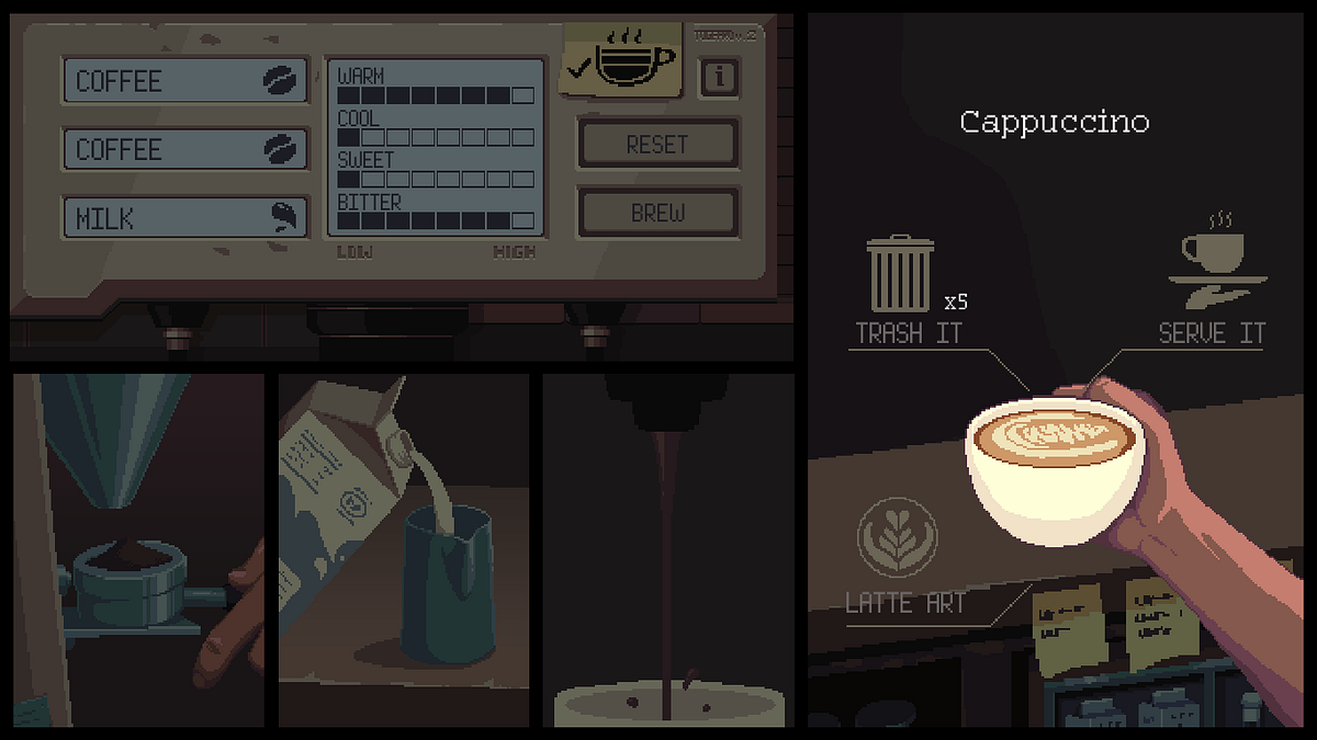 Coffee Talk Devlog 4 Brewing The Gameplay Mechanics And Latte Art Feature By Lasheli Dwitri Witjaksana Toge Productions Medium