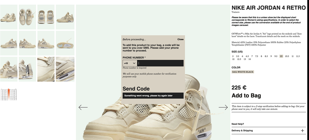 off white jordan 4 drop