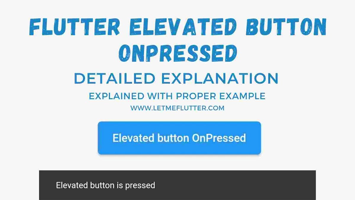 How To Easily Use Flutter Elevated Button OnPressed By Zeeshan Ali 