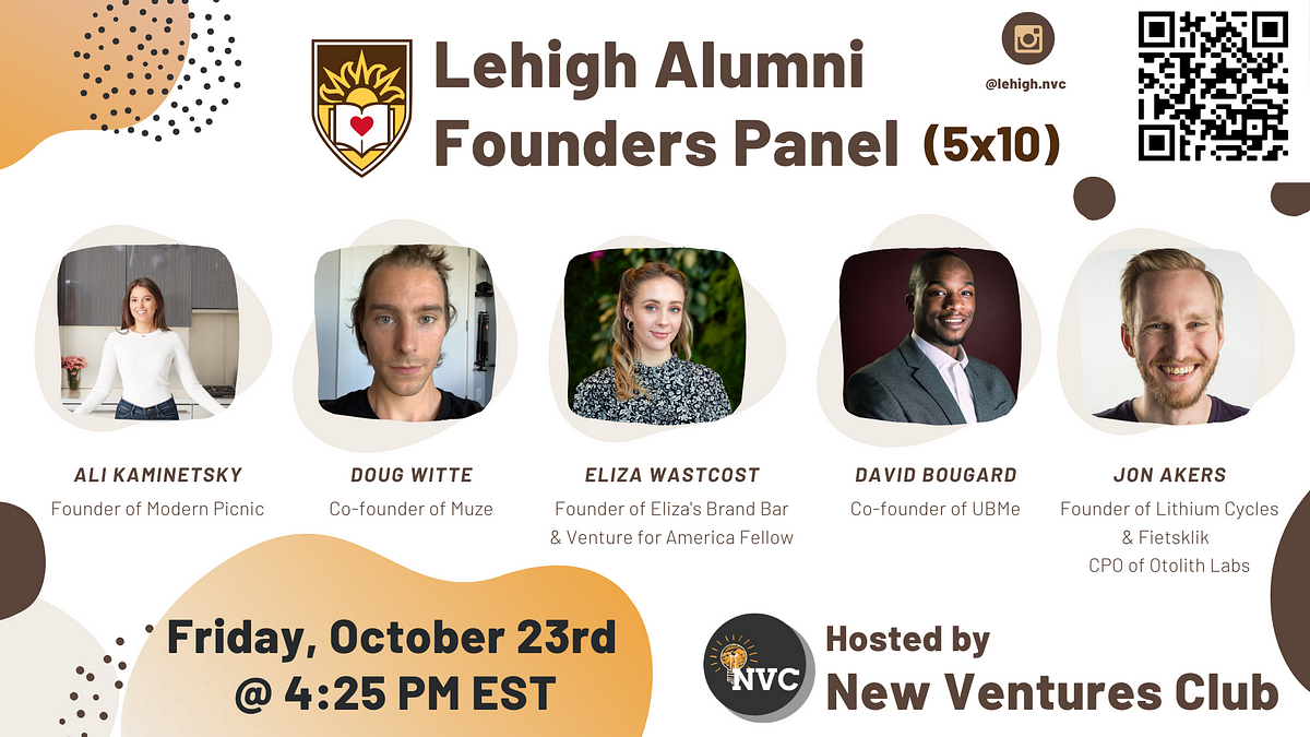 Lessons from Lehigh Alumni Founders by New Ventures Club (Lehigh