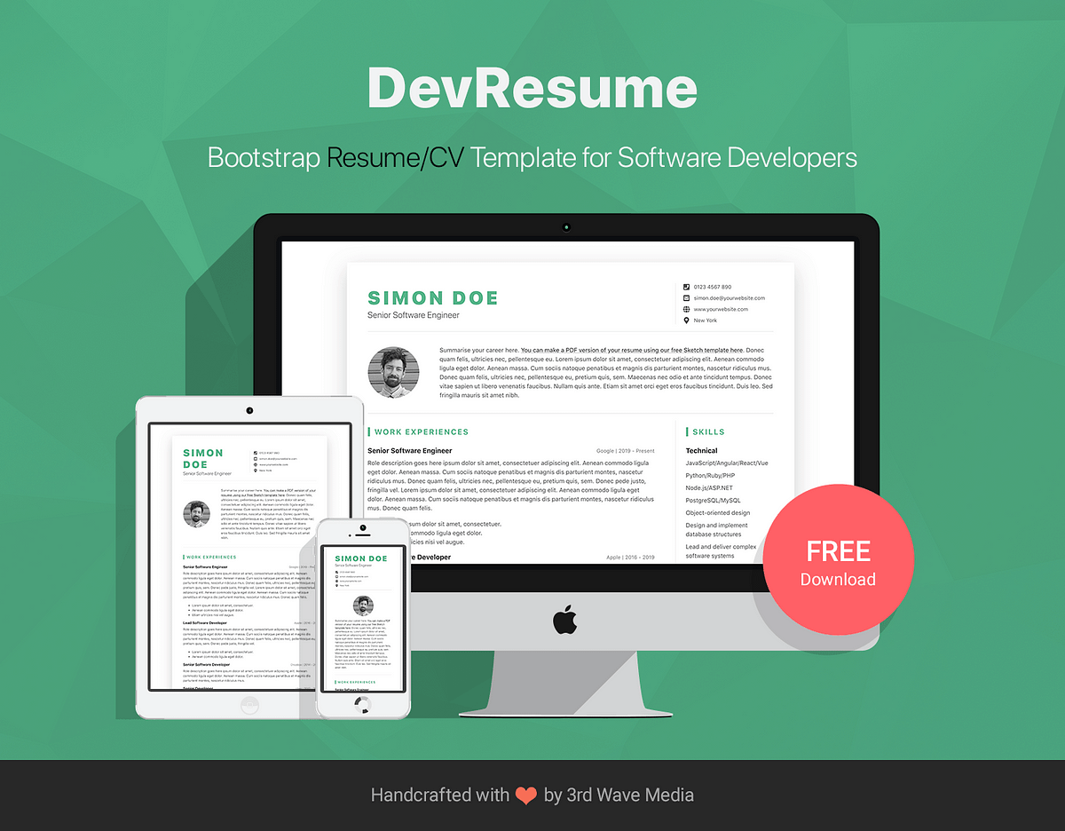free-bootstrap-resume-cv-template-printable-templates