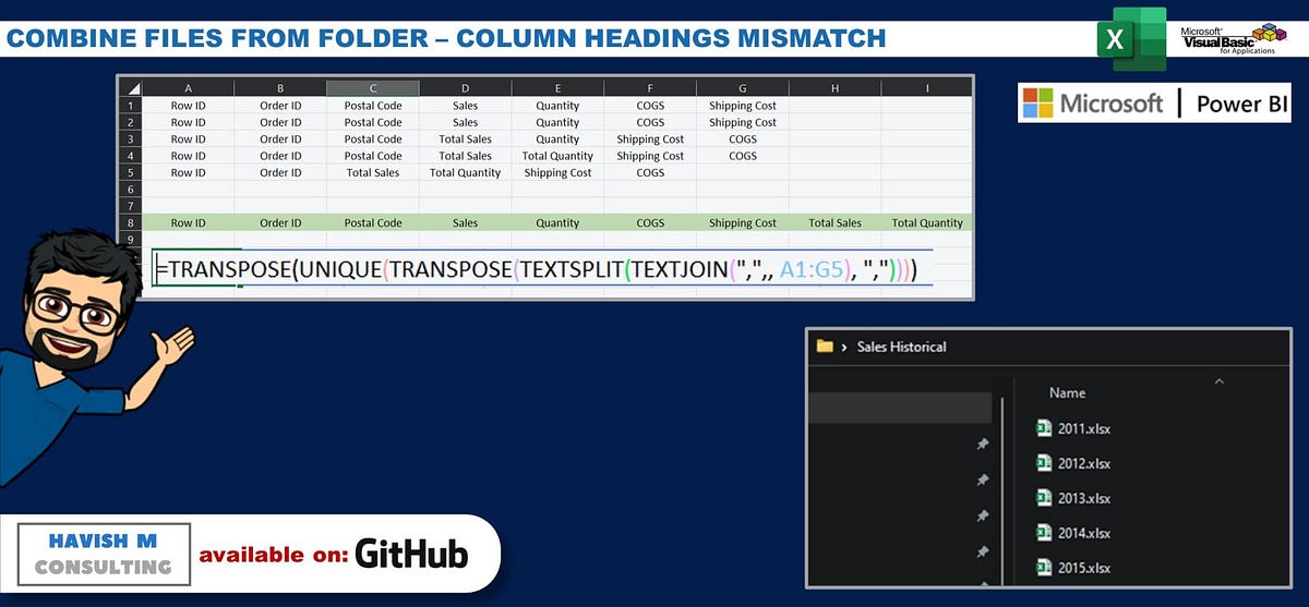 Combine Top Rows From Files In Folder With Mismatched Columns 