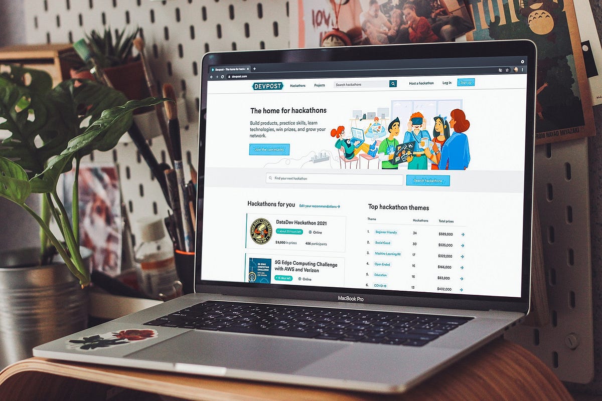 Case Study: Devpost. Hero Illustrations Design for Hackathons Platform | by  tubik | UX Planet
