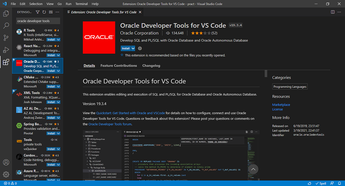 Create new user and connect Database to Visual Studio Code (Oracle 19C ...