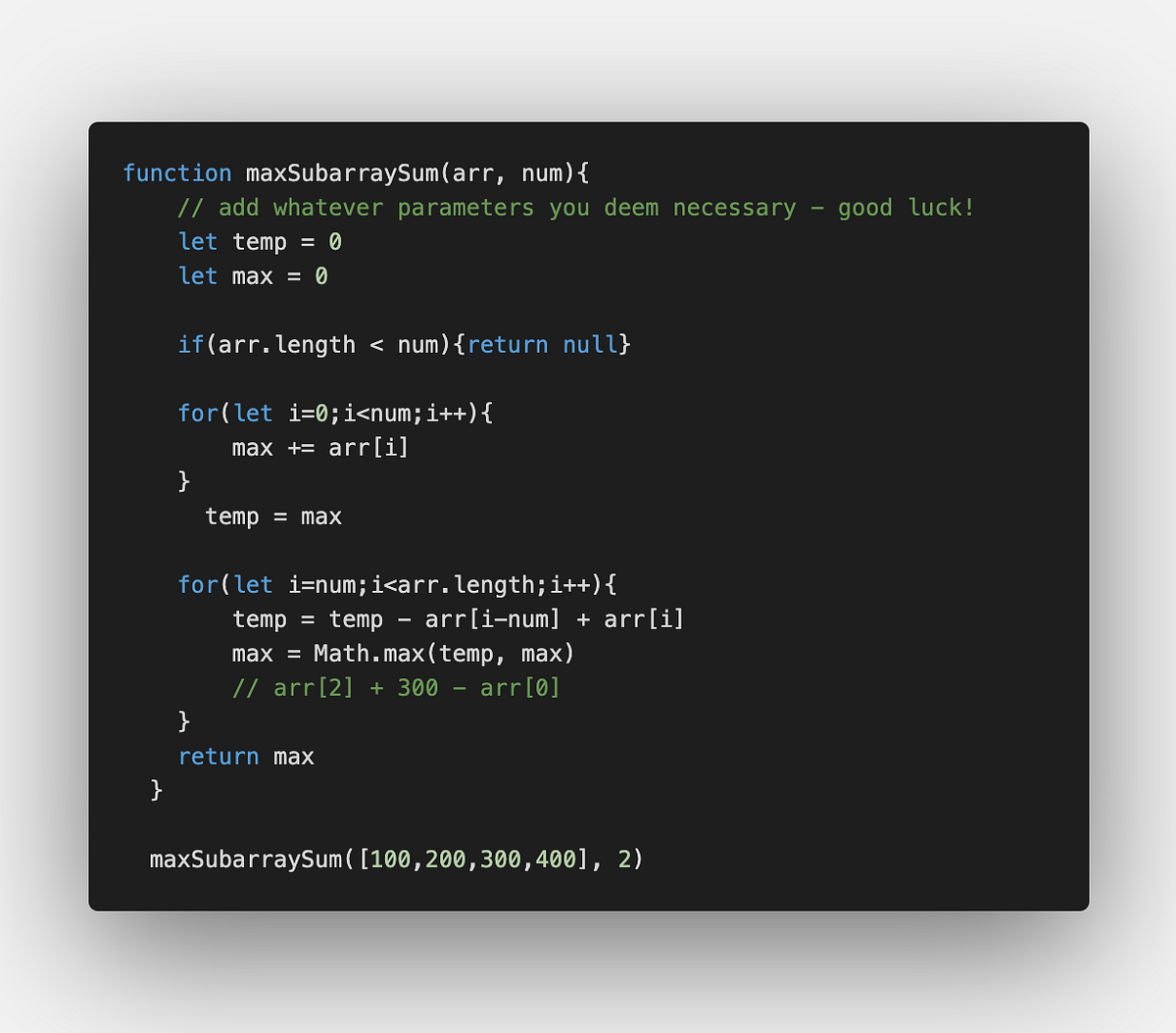 Sliding Window. Next up in JavaScript Algorithms and… by Alex Sterrantino Medium
