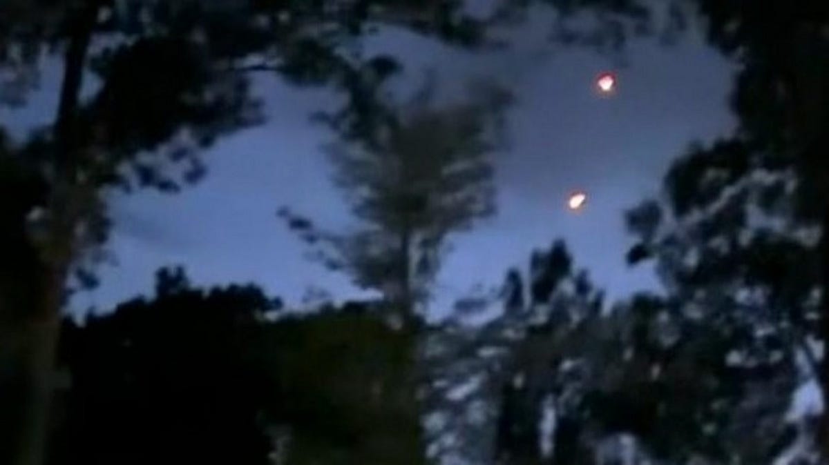 A snapshot from a UAP video sighting in the northeastern United States in July 2025, which was detailed in files released by the Pentagon and originally obtained by the FBI. (Image credit: DOW/FBI)