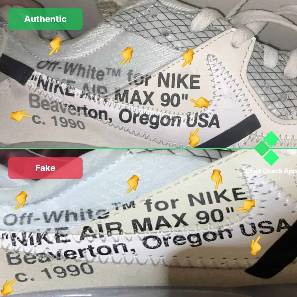 nike x off white air max 90 real vs fake