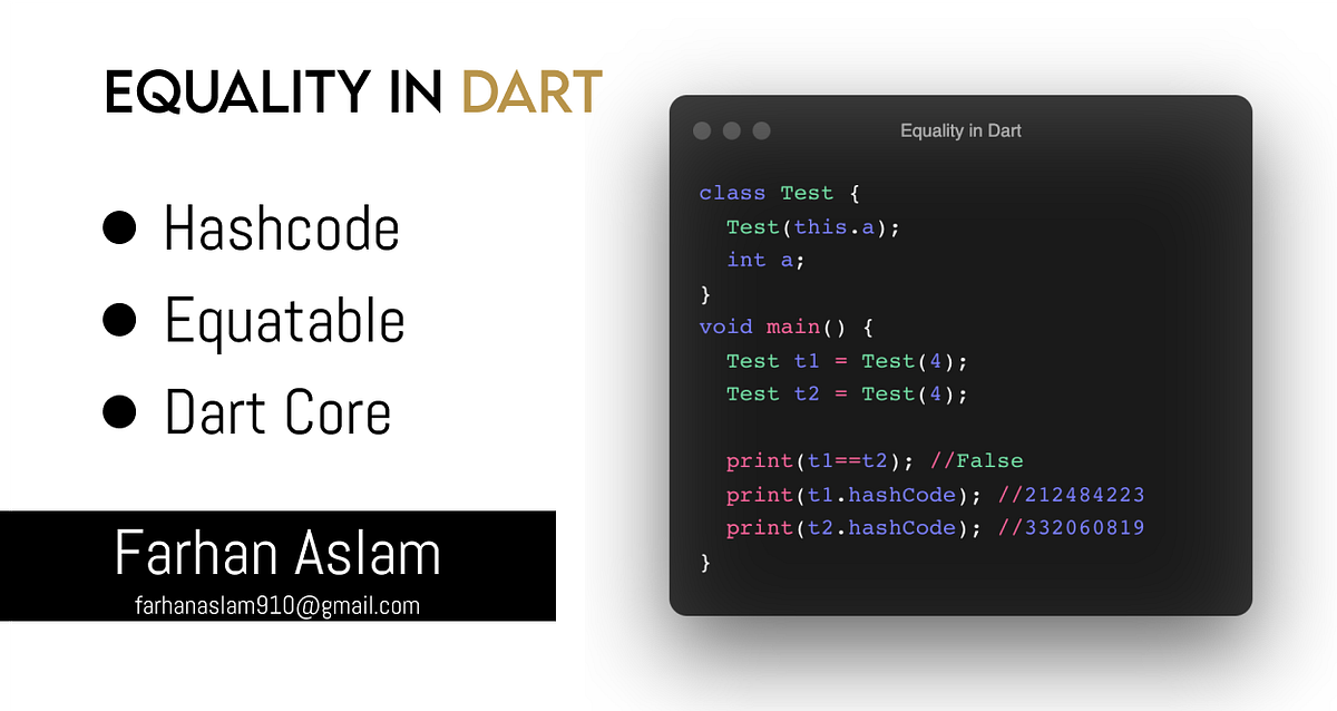 Object Equality in Dart hashmap concept Solution Using equitable