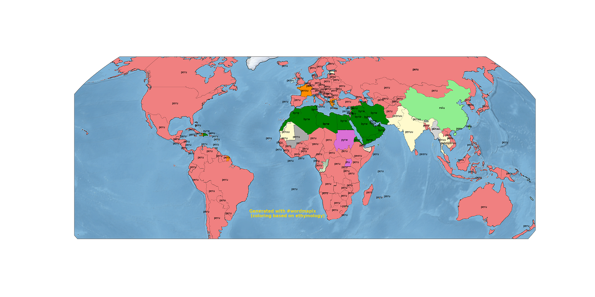 Generate etymology clusters on world map with Python and Scikitlearn