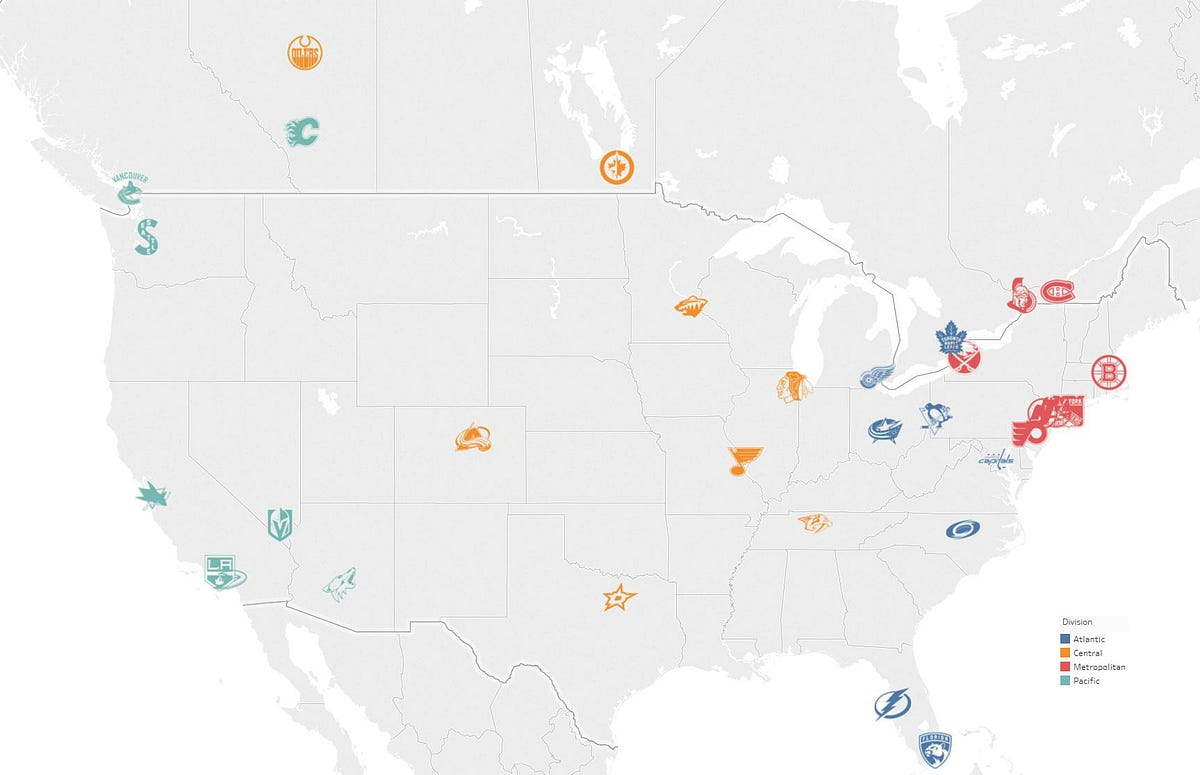 New Nhl Divisions Map Realigning The Nhl With Math. On Tuesday, December 4, Get Ready For A… | By  Jackson Blair Taylor | Towards Data Science