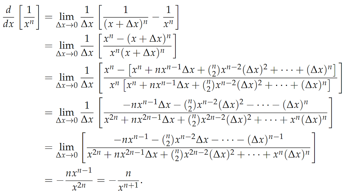 Why Is The Derivative Of X N Equal To Nx N 1 By Oscar Nieves Cantor’s Paradise