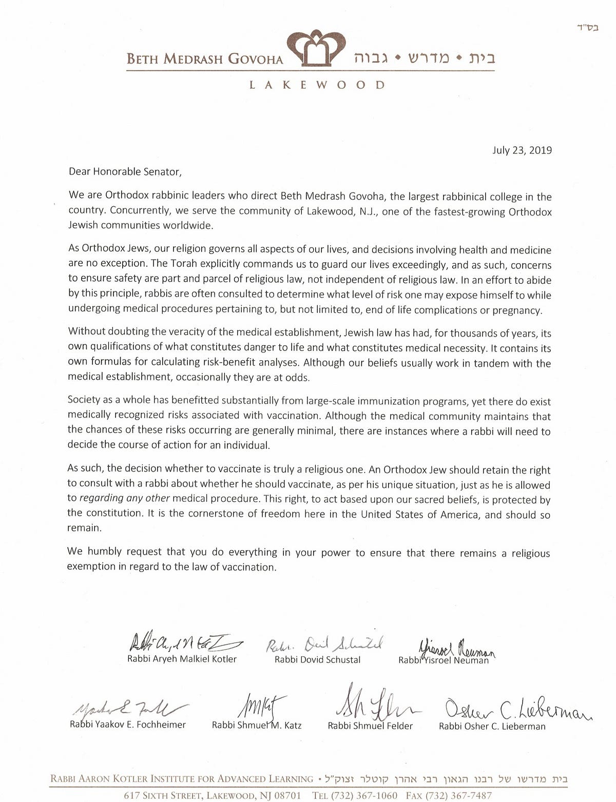 Largest Rabbinical College In The Nation Takes A Stand On Religious Freedom By Dr Shannon Kroner Medium