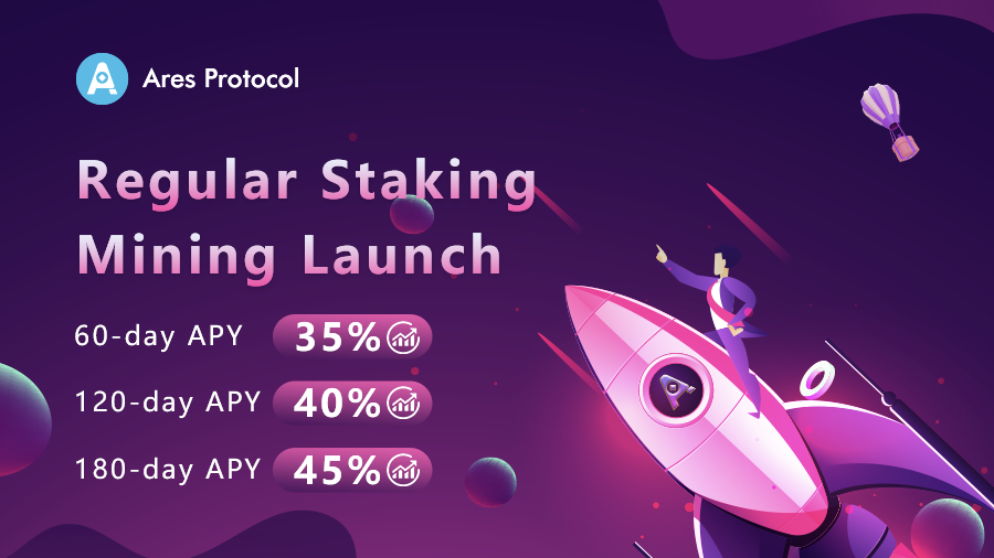 Ares regular Staking mining launch ,with a maximum APY of 45%!