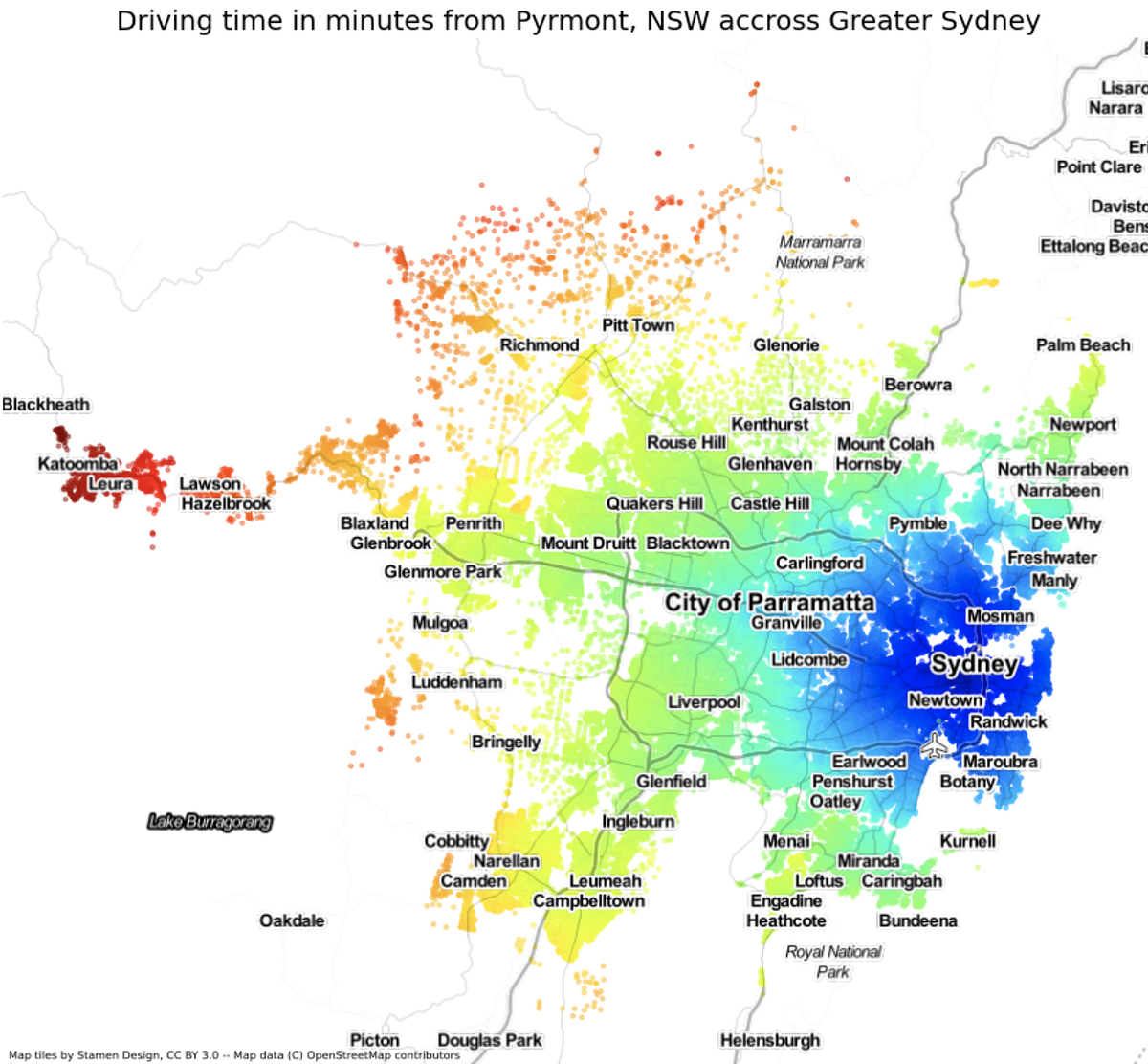 OSMnx Part 2 Creating Driving Time Heatmap By Maksym Kozlenko 