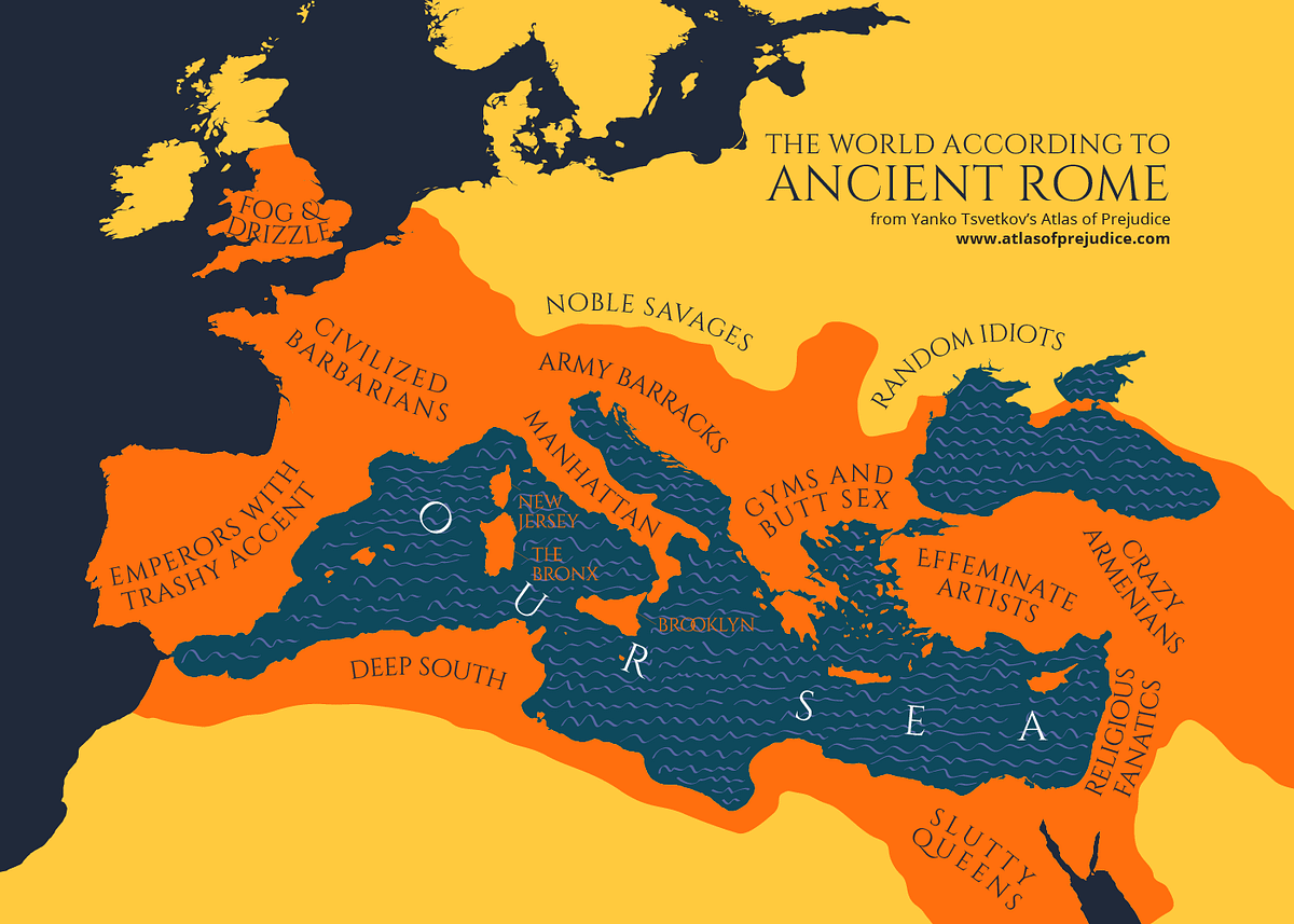 Map Of Ancient Rome The World According To Ancient Rome | By Yanko Tsvetkov | Atlas Of Prejudice