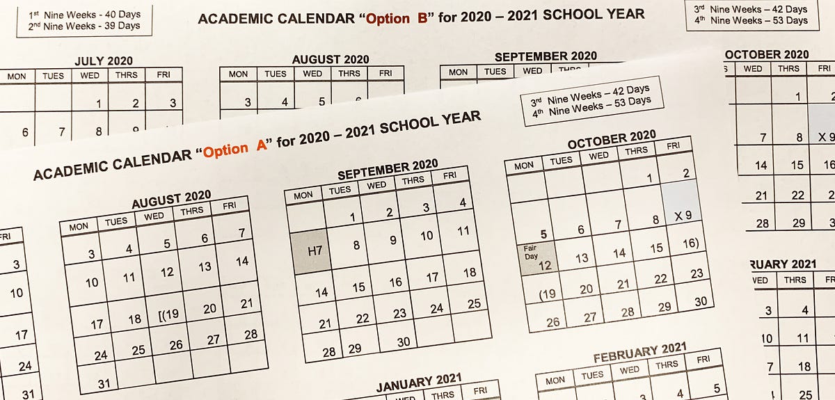2020 2021 Student Academic Calendar Options By RISD News Richardson ISD Newsdesk Medium