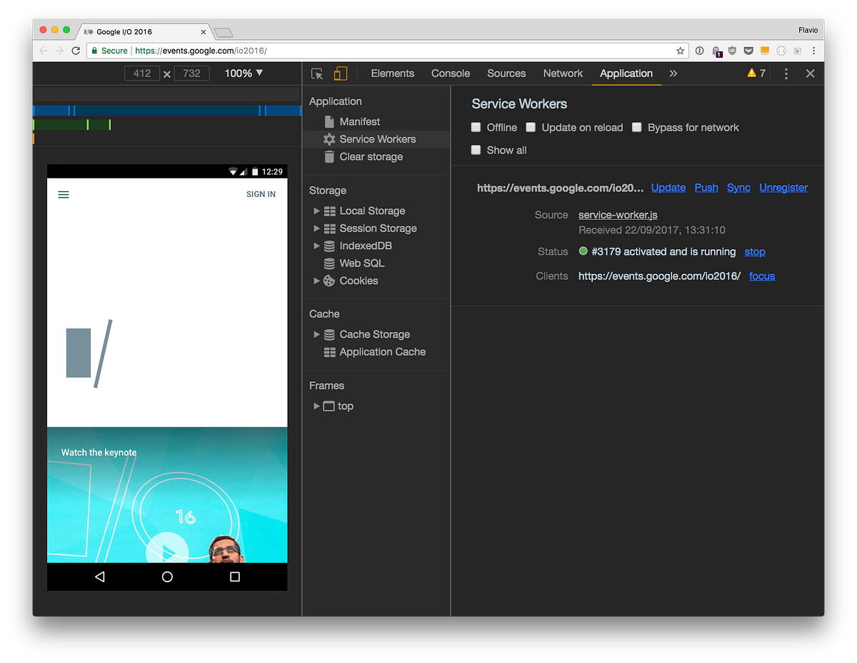 How to debug Progressive  Apps using Browser Developer Tools