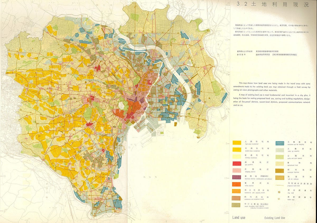 Tokyo Land Use Map Tokyo Vintage Gis: Zoning And Land Use | By Ben Bansal | Medium