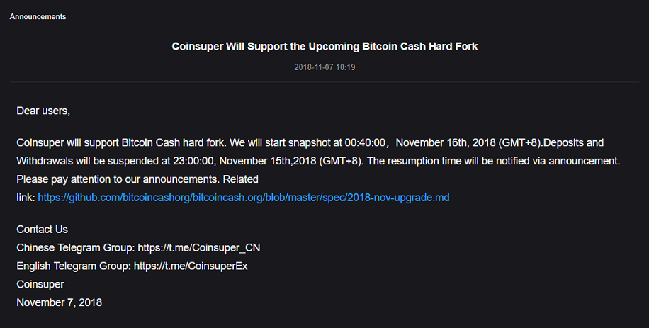 Coinsuper Will Support The Upcoming Bitcoin Cash Hard Fork - 