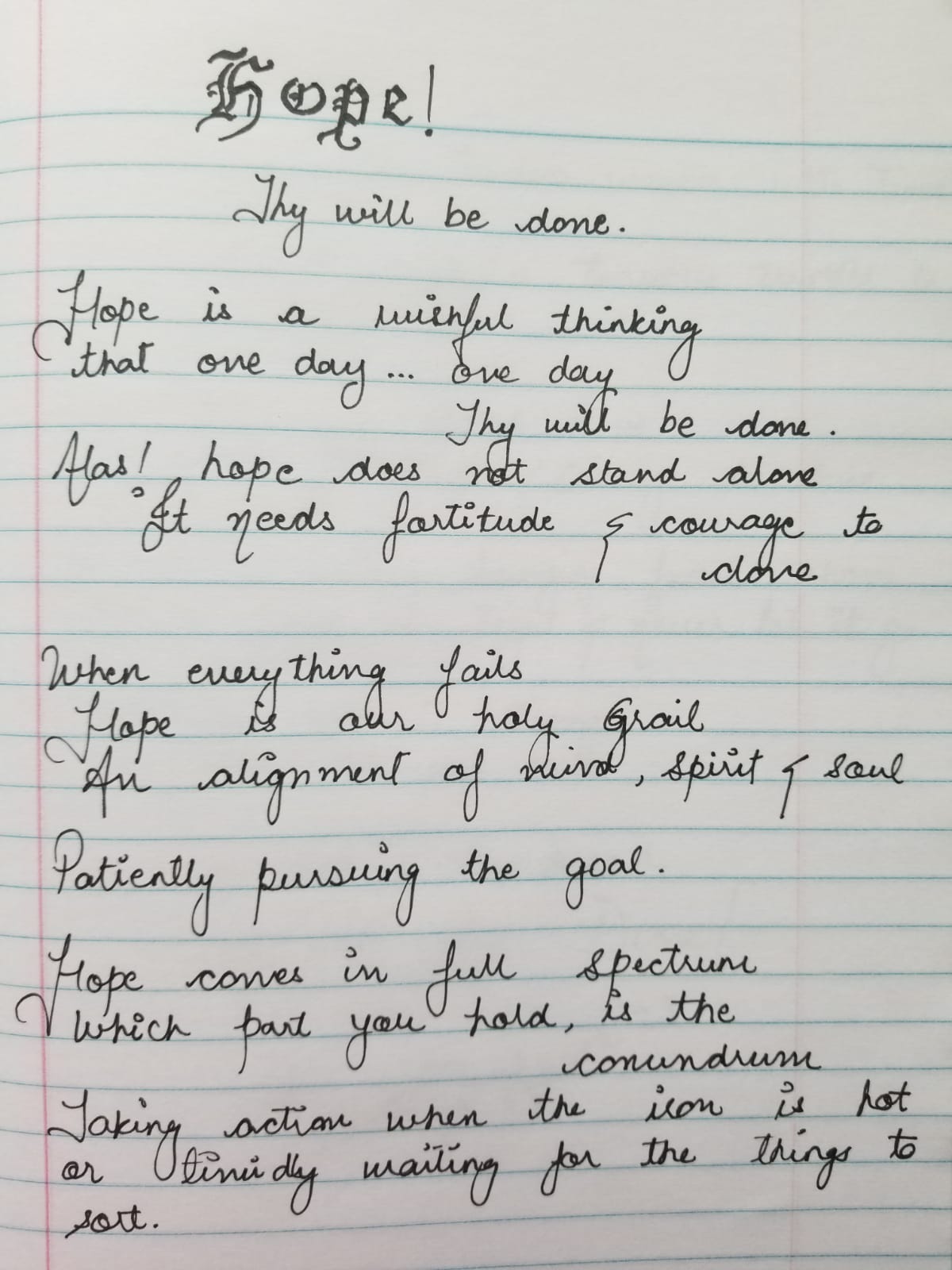 Hope Paper Poetry