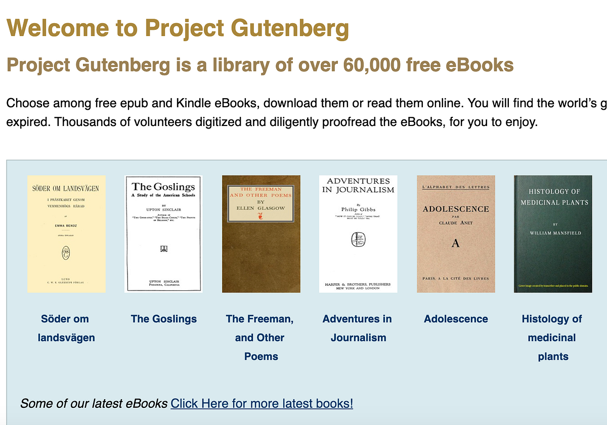 History of the digital book. 1971 The Gutenberg project is created
