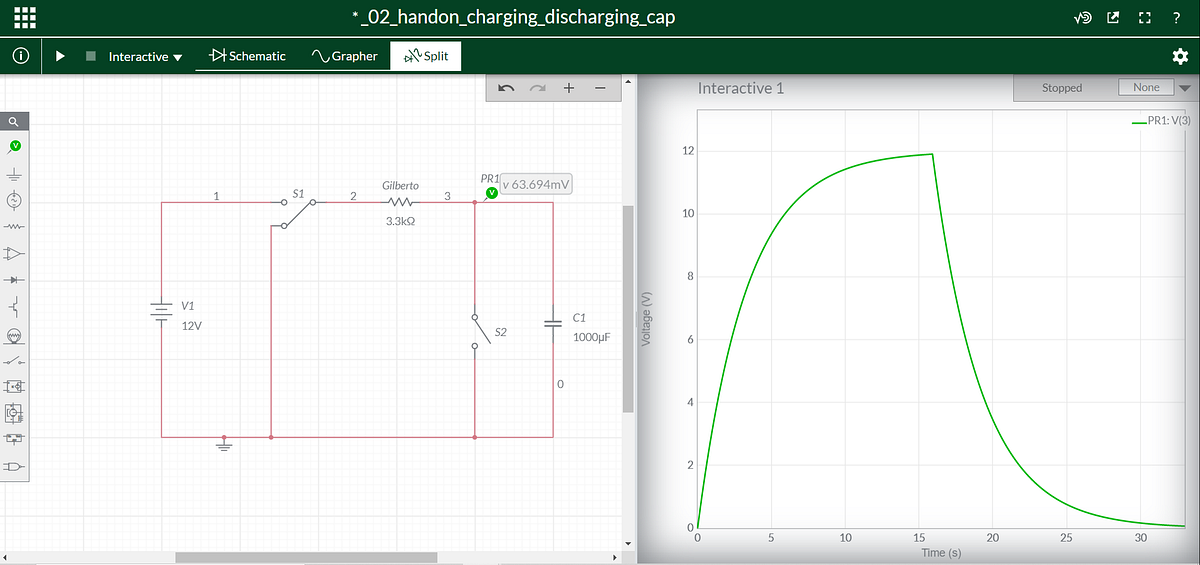 HowTo (Dis)Charging A Capacitor Using NI Multisim by J3