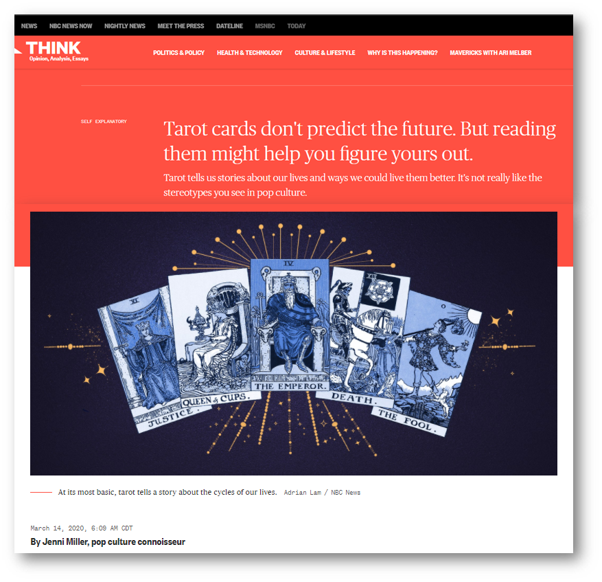 Tarot and the Media: A Quick Tour | by Cynthia Giles | Perspectives on Tarot  | Mar, 2021 | Medium | Perspectives on Tarot