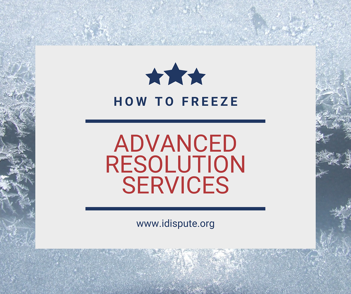 Advanced Resolution Services Freeze Sample Letter Medium