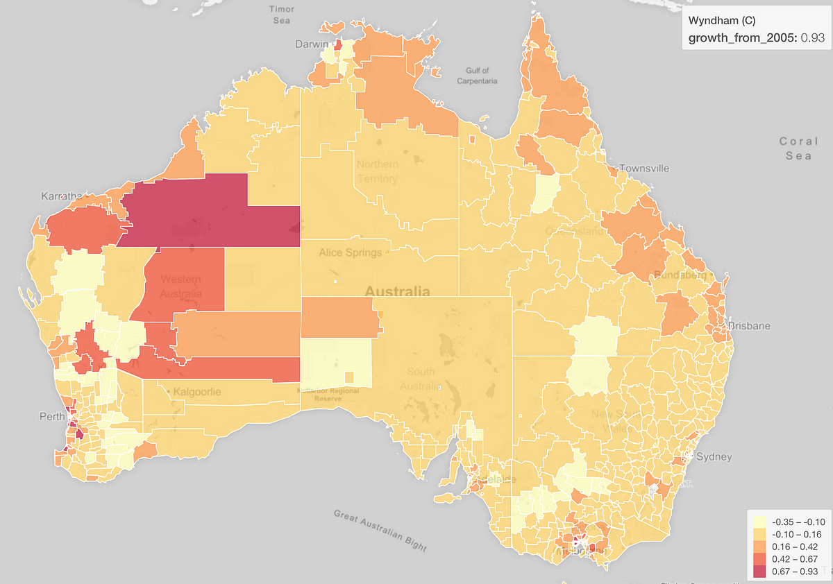 Choropleth Map Of Australia Making Maps For Australia States And Local Government Areas In R | By Kan  Nishida | Learn Data Science