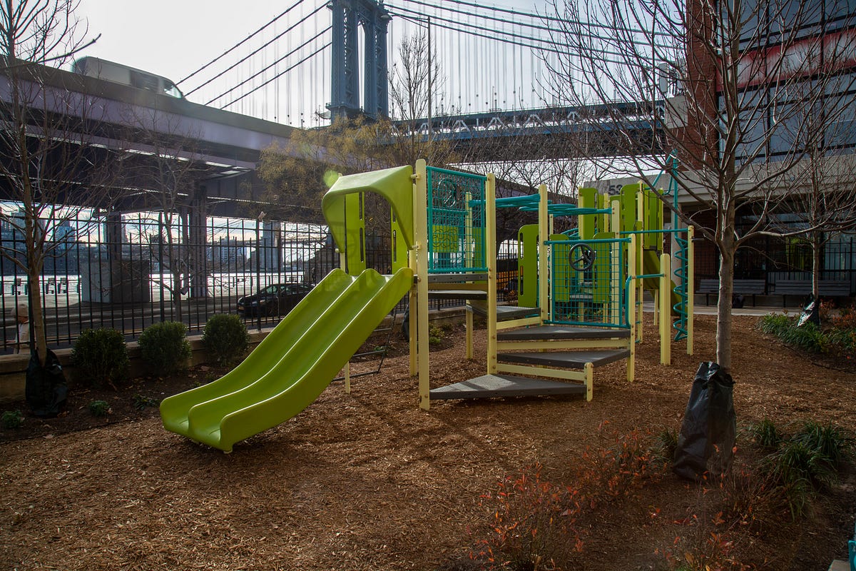 Two Bridges Tower Green Playground NYC Water Medium