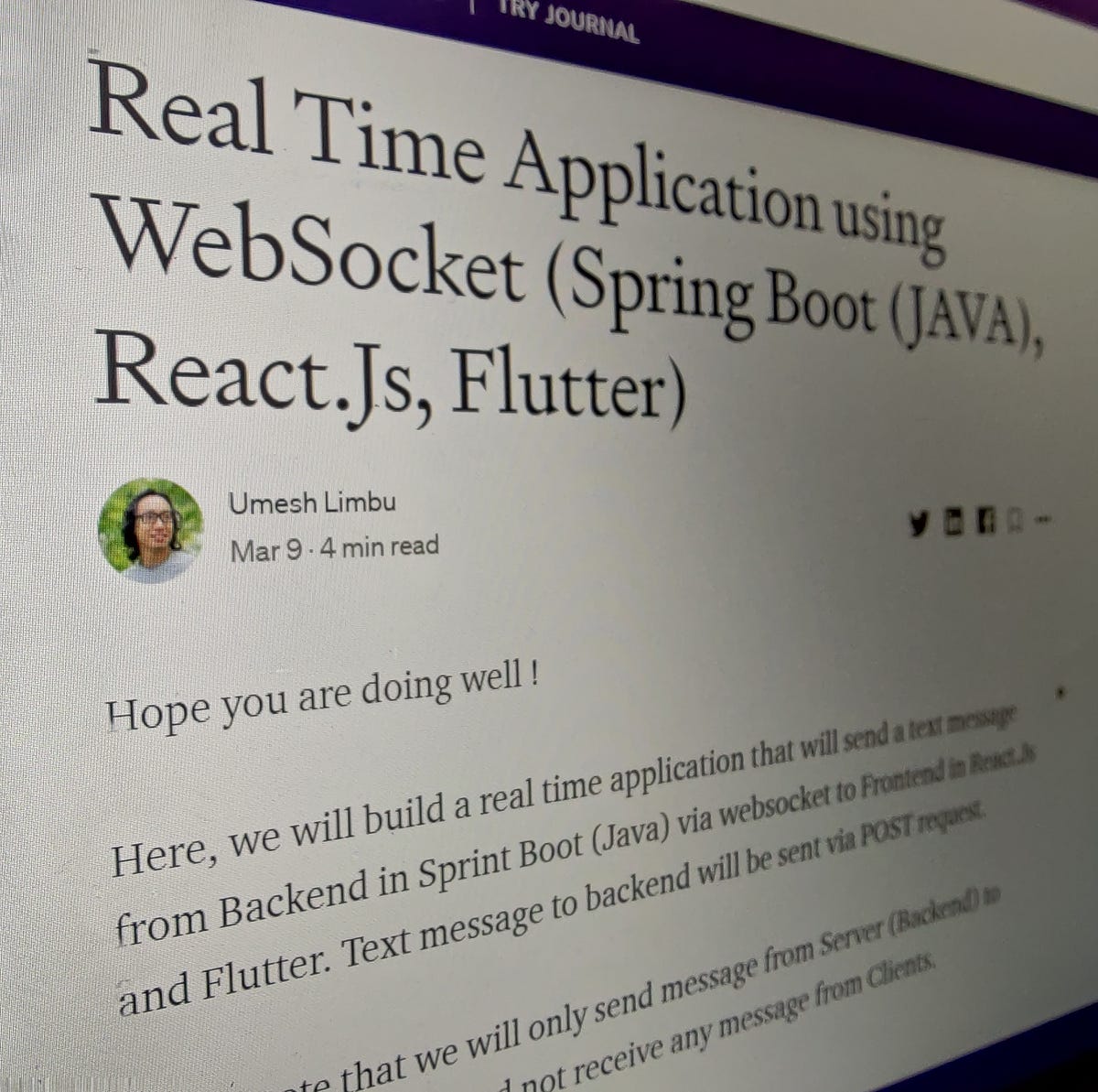 Real Time Application using WebSocket (Spring Boot (JAVA), React.Js,  Flutter) | by Umesh Limbu | Medium