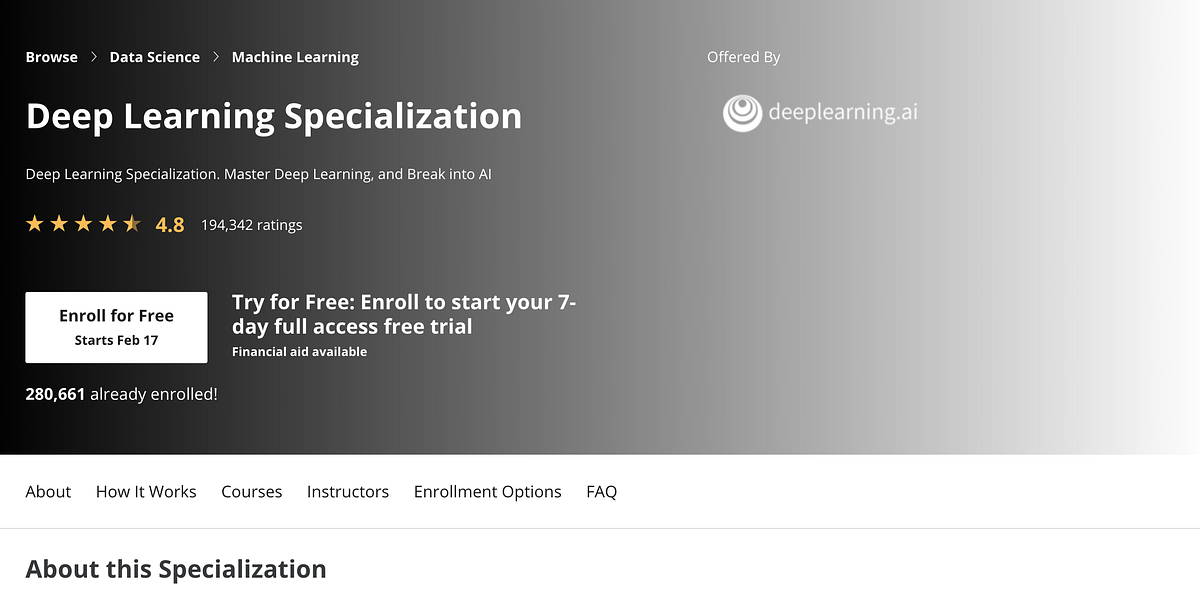 deep learning specialisation coursera