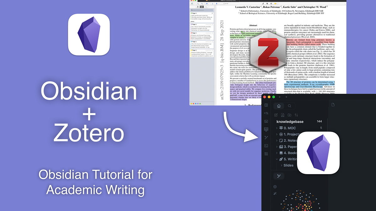Obsidian Tutorial for Academic Writing annotated by Florian
