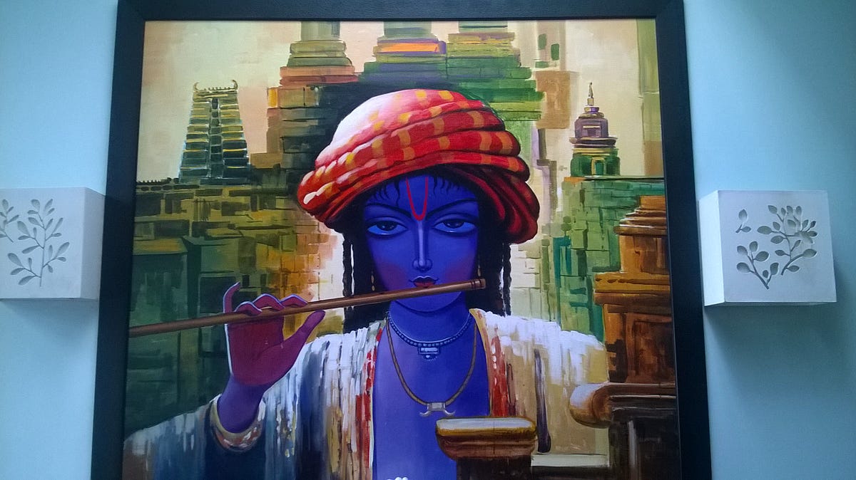 Krishna’s Flute. Krishna plays the flute, by Apoorva Mishra Lochan