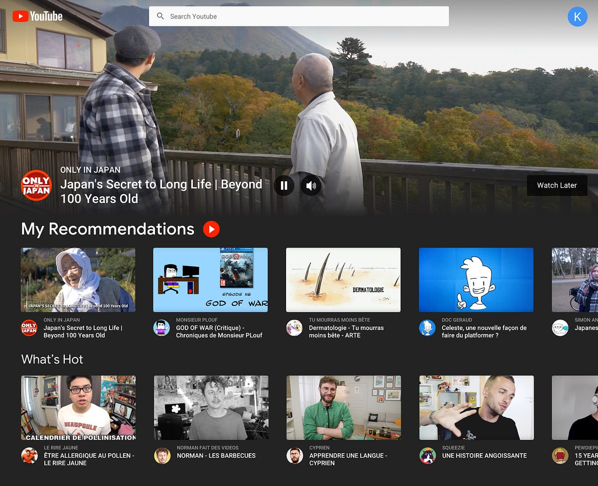 Redesigning Youtube for a more intuitive and modern experience | by Kévin  Eugène | UX Collective