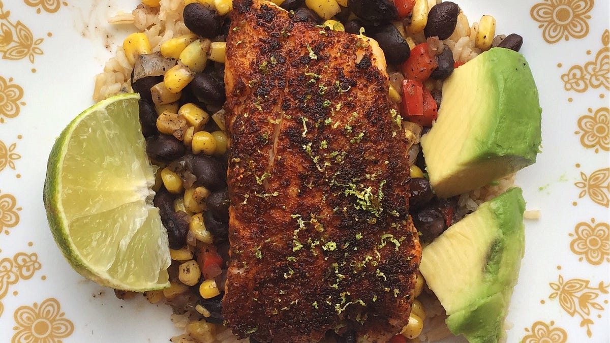 Recipe 23 Blackened Tilapia Bowls by Sarah Charles Cooking With