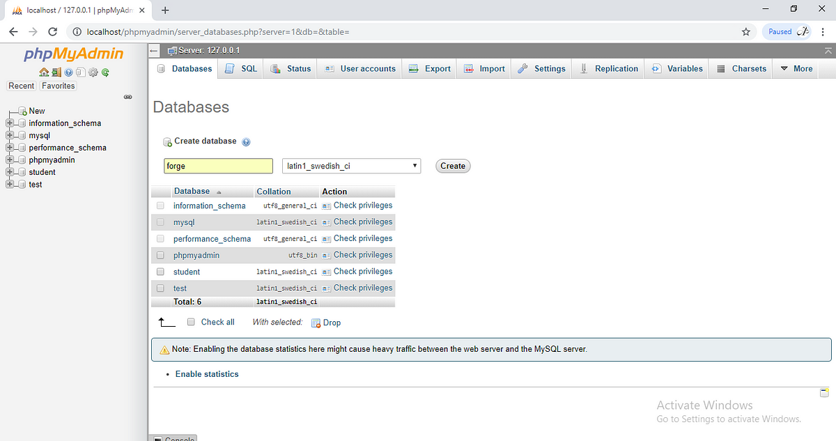 SQLSTATE[HY000] [1044] Access denied for user  