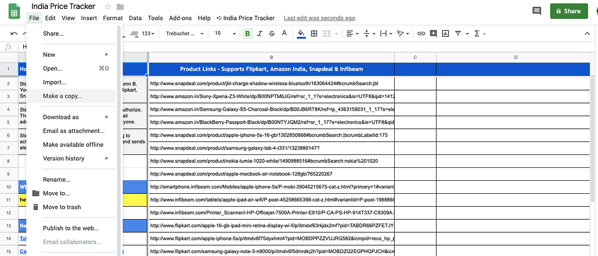 Track Price Using Google Sheets We All Have Heard Of The Price Tracker By Varsha Das Medium