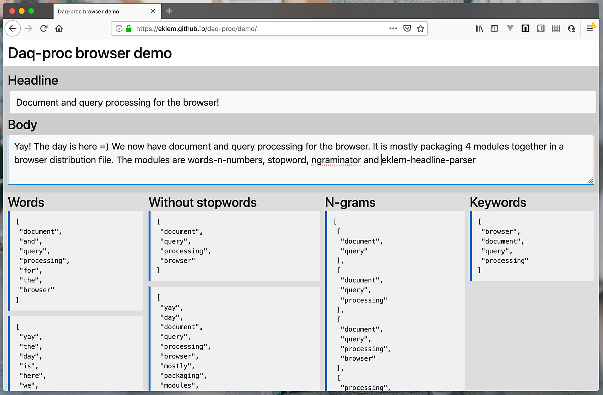 Simple document and query processing for your browser | by Espen Klem ...
